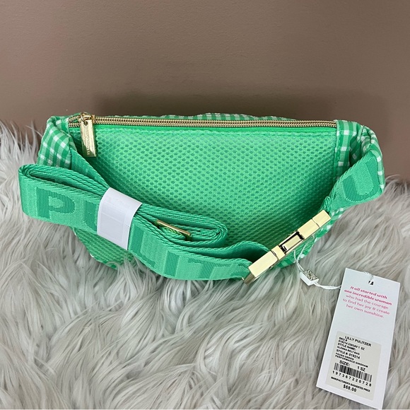 {Lilly Pulitzer} Glenna Belt Bag in Fauna Green Performance Gingham - NWT - Picture 4 of 9